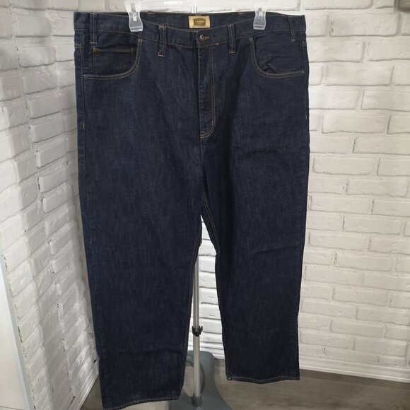 The Foundry Supply Co. Men's Size 46/32 Dark Wash Straight Wide Legs Jeans - Picture 1 of 12
